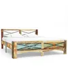 Image de Lit vidaxl 165 x 206 x 76 cm en bois pour 2 personnes de couleur