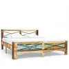 Image de Lit vidaxl 185 x 206 x 76 cm en bois pour 2 personnes de couleur