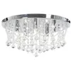 Image de Plafonnier avec perles de cristal Argenté Rond 4 ampoules G9