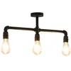 Image de vidaXL Plafondlamp 3xE27 zwart281628