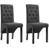 Image de vidaXL Chaises de salle à manger 2 pcs Gris foncé Tissu