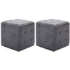Image de 2 pcs Tables de chevet Gris 30x30x30 cm Similicuir daim