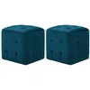 Image de 2 pcs Tables de chevet Bleu 30x30x30 cm Tissu velours