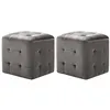Image de 2 pcs Tables de chevet Gris 30x30x30 cm Tissu velours
