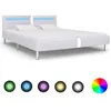 Image de Cadre de lit avec LED sans matelas blanc 180x200 cm