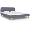 Image de Cadre de lit sans matelas gris clair tissu 140x200 cm