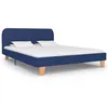 Image de Cadre de lit sans matelas bleu tissu 140x200 cm