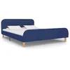 Image de Cadre de lit sans matelas bleu tissu 140x200 cm