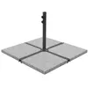 Image de Plaques de poids de parasol 4 pcs Granit Gris Carré 100 kg