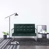 Image de vidaXL Canapé 2 places avec accoudoirs Vert foncé Chrome et velours