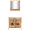 Image de Armoire pour lavabo avec miroir Bois de noyer massif