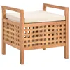 Image de Banc de rangement 49x48x49 cm Bois de noyer massif