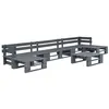 Image de Gris vidaxl 6 pieces bois Ensembles de bancs. canapes et tables de jardin 60.0 x 60 x 25 6 personnes