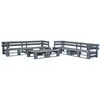 Image de Ensembles de bancs. canapes et tables de jardin vidaxl 6 pieces bois gris 66 x 60 x 55 cm 6 personnes