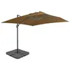 Image de Parasol - vidaXL - Taupe - Aluminium - Résistant aux UV - Base portable