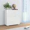 Image de Buffet Blanc brillant 71 x 35 x 80 cm Bois d ingénierie