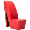 Image de Chaise vidaxl H. 85.5 cm non pliable en plastique interieur rouge
