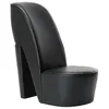 Image de Chaise vidaxl interieur non empilable non pliable H. 85.5 cm en plastique noir