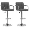 Image de Lot de 2 chaise de bar vidaxl H. 92 cm non pliable en plastique interieur gris