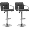 Image de Lot de 2 chaise de bar vidaxl H. 92 cm non pliable interieur en plastique gris