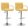 Image de Lot de 2 chaise de bar vidaxl interieur non pliable en plastique H. 112 cm jaune