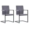 Image de Lot de 2 chaise de bureau vidaxl H. 88.2 cm non pliable en plastique interieur gris