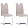 Image de Chaises à manger cantilever lot de 2 cappuccino similicuir