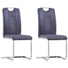 Image de Lot de 2 chaise de bureau vidaxl en plastique non pliable interieur H. 100 cm gris