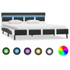 Image de Cadre de lit avec LED sans matelas gris similicuir 140x200 cm