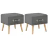 Image de Tables de chevet 2 pcs Gris foncé 40x35x40 cm Tissu
