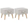 Image de Tables de chevet 2 pcs Blanc 40x35x40 cm Similicuir