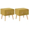 Image de Tables de chevet 2 pcs Moutarde 40x35x40 cm Velours