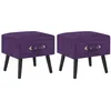 Image de Tables de chevet 2 pcs Violet foncé 40x35x40 cm Velours