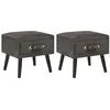 Image de Tables de chevet 2 pcs Gris 40x35x40 cm Velours
