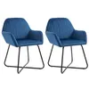 Image de vidaXL Chaises de salle à manger 2 pcs Bleu velours