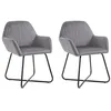 Image de vidaXL Chaises de salle à manger 2 pcs Gris Velours