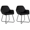 Image de Lot de 2 chaise vidaxl en plastique non pliable interieur H. 84 cm noir
