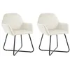 Image de Lot de 2 chaise vidaxl interieur non pliable en plastique H. 84 cm beige