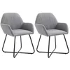 Image de vidaXL Chaises de salle à manger 2 pcs Gris clair Tissu