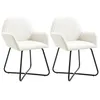 Image de vidaXL Chaises de salle à manger 2 pcs Crème Tissu