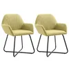 Image de vidaXL Chaises de salle à manger 2 pcs Vert Tissu