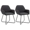 Image de Chaises à manger lot de 2 noir tissu