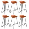 Image de vidaXL Chaises de bar lot de 6 marron cuir véritable276366