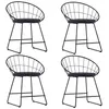 Image de Lot de 4 chaise vidaxl en acier non pliable H. 72.5 cm interieur noir