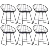 Image de Lot de 6 chaise vidaxl en acier non pliable H. 72.5 cm interieur noir