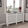 Image de Cache-radiateur Blanc - VIDAXL - 152x19x81,5 cm - MDF - Espace de rangement pour livres et ornements