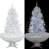 Image de Arbre de Noël neigeux avec base de parapluie Blanc 170 cm