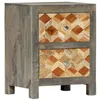 Image de Table de chevet Gris 40x30x50 cm Bois de manguier massif