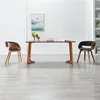 Image de Chaise à manger gris bois courbé et tissu