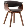 Image de vidaXL Chaise de salle à manger Gris Bois courbé et tissu